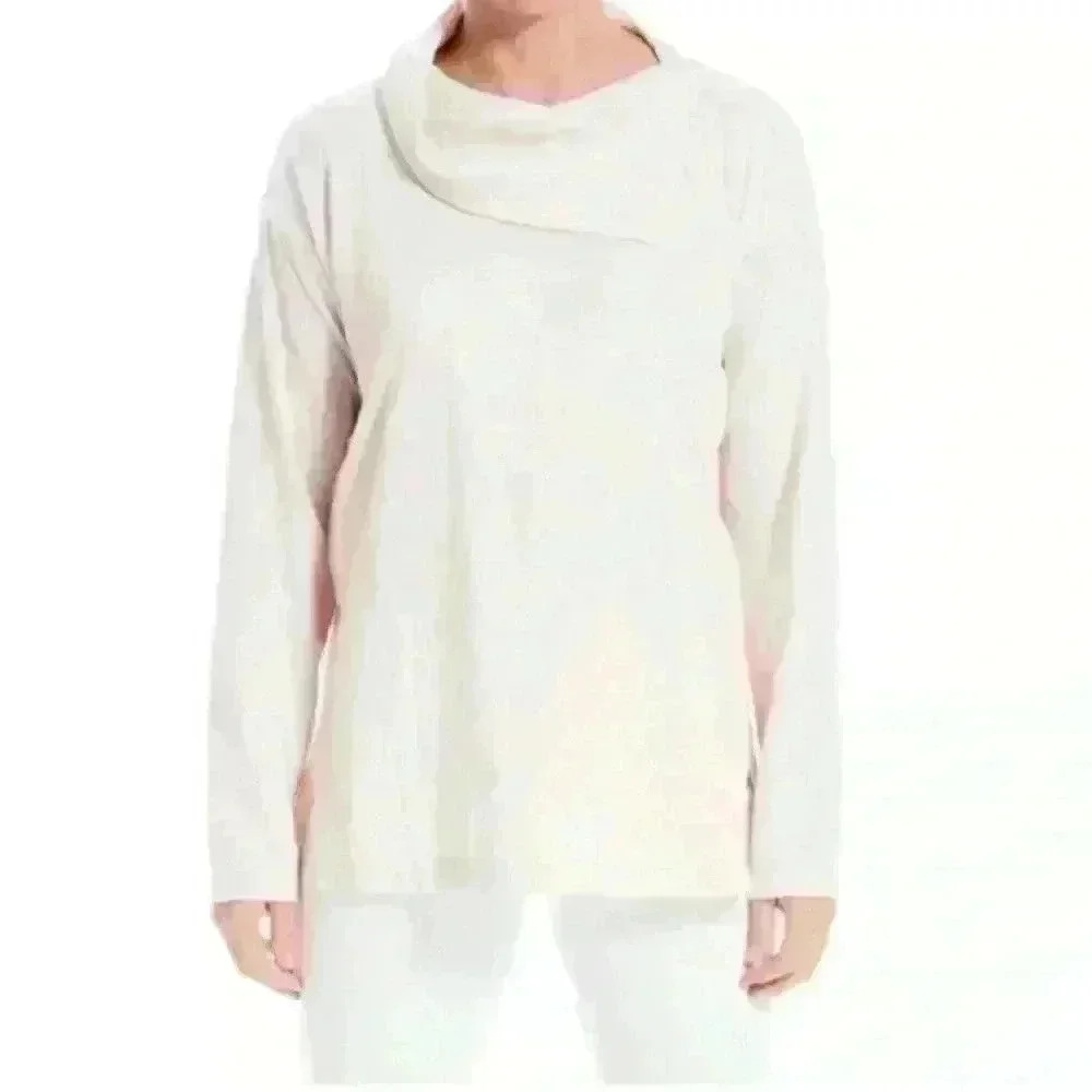 Max Studio Blush Pink Side Slit Turtle Neck Long Sleeve Pullover